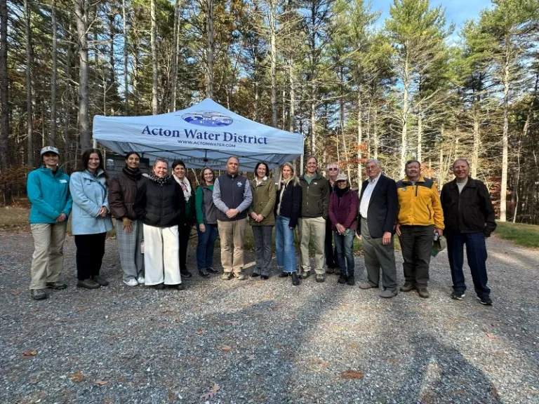 The partners who helped to conserve the land gathered for a photo at the Trail Opening Ceremony.