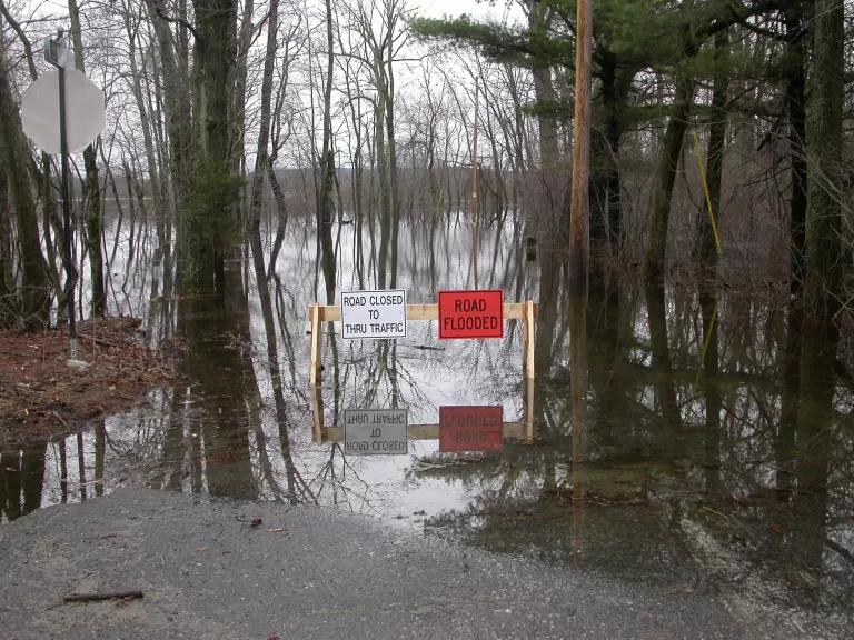 Flooded Road after Intense Storm