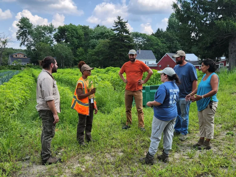 Kristin O'Brien and representatives from the Town of Acton toured the Stonefield Farm CR with staff from Boston Area Gleaners.
