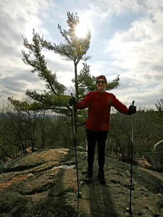 Atop Tippling Rock at Nobscot Scout Reservation. Photo by David Blohm.